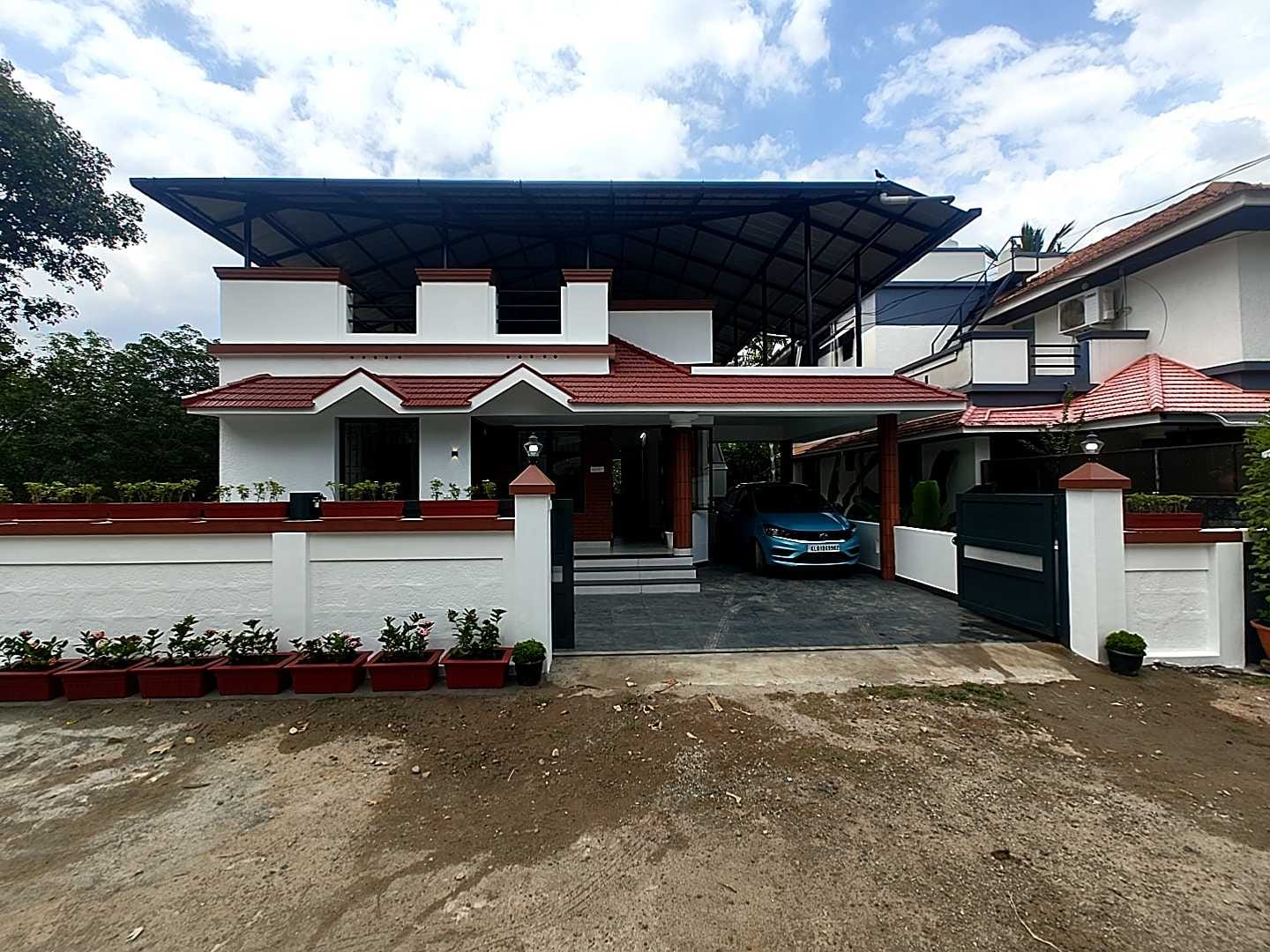 Completed two-storey villa exterior